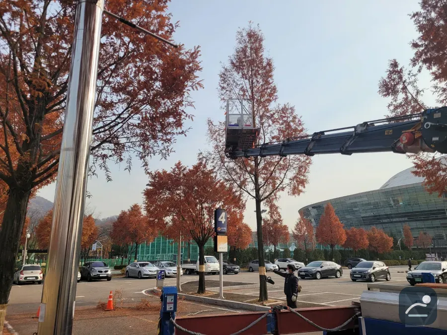 전남 스카이차 설비·전기 작업 현장